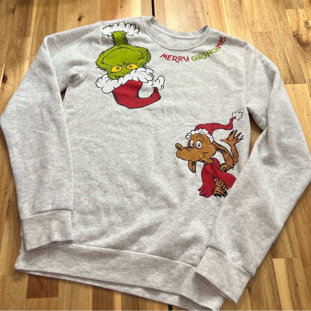 The Grinch “Merry Grinchmas” Christmas Sweatshirt XS | Dr. Seuss Max Dog Graphic